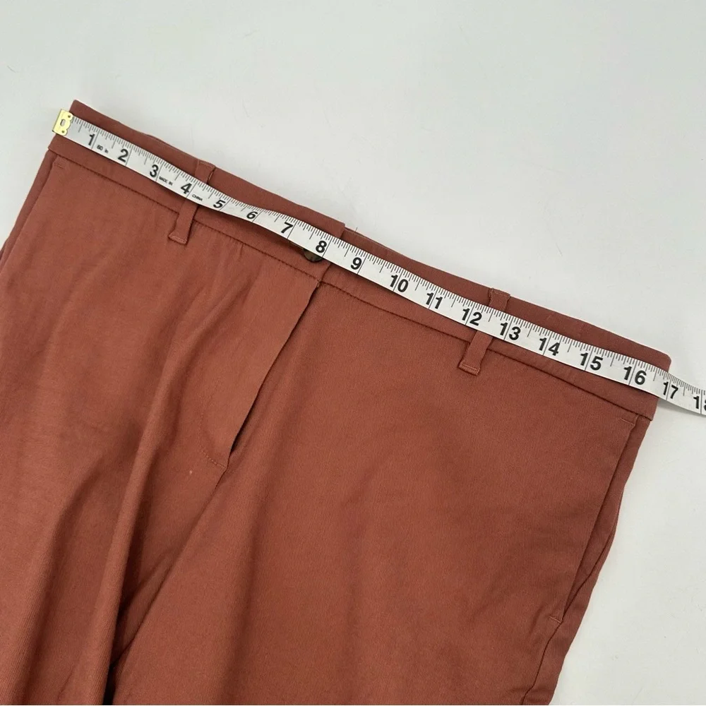 J.Jill Pants Women’s 12P Petite Red Oak Rust Brown Linen Blend Ankle Crop READ